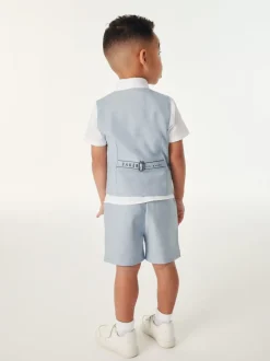 Baker by Ted Baker ensemble gilet, chemise et shorts bleu New