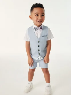 Baker by Ted Baker ensemble gilet, chemise et shorts bleu New