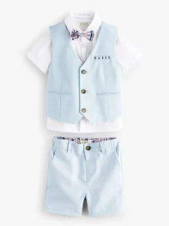 Baker by Ted Baker ensemble gilet, chemise et shorts bleu New