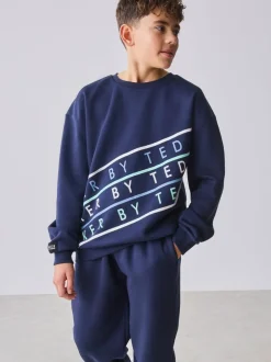 Baker by Ted Baker ensemble sweat-shirt graphique bleu marine oversize et joggings New
