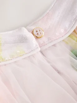 Baker by Ted Baker Robe dos nu rose 3D duveteuse en maille à volants Sale