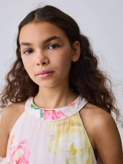 Baker by Ted Baker Robe dos nu rose 3D duveteuse en maille à volants Sale