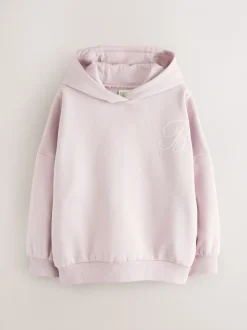 Baker by Ted Baker Sweat-shirt à capuche rose/blanc oversize en Satin appliqué au dos Imprimé Discount