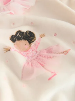 Next Ballerine écru/rose - Pyjama en laine polaire (9mths-10yrs) Sale