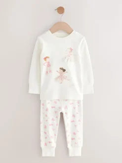 Next - Lot de 3 pyjamas Snuggle à manches longues (9mois-12ans) Ballerine rose/crème Best