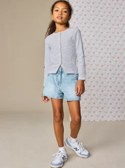 Next - Cardigan côtelé à manches longues (3-16ans) Bande blanche Outlet