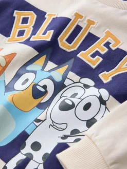 Next Bande blanche/bleue - Sweat-shirt Bluey en coton à col rond (12mois -8ans) Hot