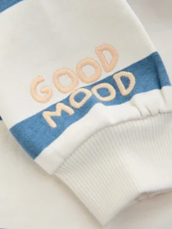 Next - Barboteuse en molleton bébé (0mois à3ans) Bande bleue Clearance