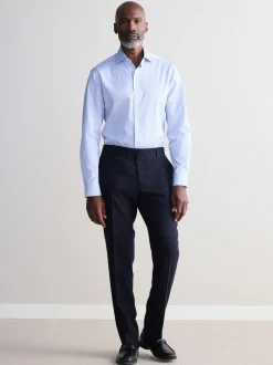 Next Bande bleue - Coupe ajustée  Signature Chemises de nuit en coton Pima texturé avec col découpé Sale