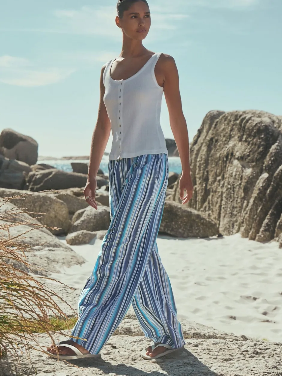 Next Bande bleue - Pantalon large à enfiler Online