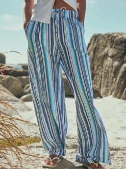 Next Bande bleue - Pantalon large à enfiler Online