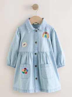 Next Bande bleue - Robe en coton à manches longues (3mois8ans) Sale