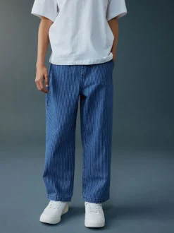 Next Bande bleue/Ecru - Jean en denim à enfiler (3-16ans) Outlet