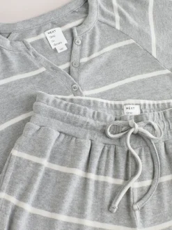 Next Bande grise - Pyjama confortable à manches longues Hot