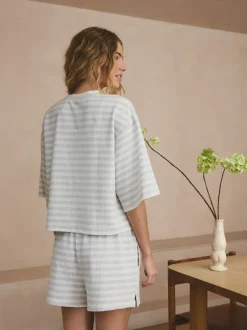 Next Bande grise - Pyjamas court texturé Sale