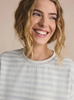 Next Bande grise - Pyjamas court texturé Sale