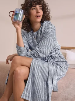 Next Bande grise - Robe de chambre légère douillette Hot