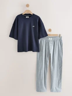 self. Bande marine - soi-même. Pyjama à manches courtes