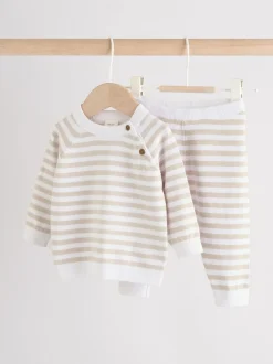 Next Bande neutre - Ensemble Bébé (0mths-2yrs) - Top et jambières en tricot New