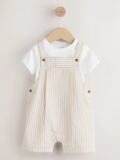 Next Bande neutre - Ensemble bébé salopette et body tissé (0mois-2ans) Best