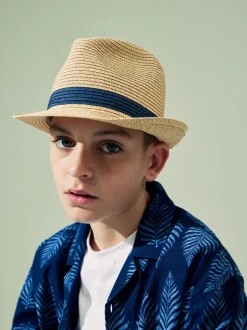 Next Bande neutre de la marine - Chapeau trilby (1-16 ans) New