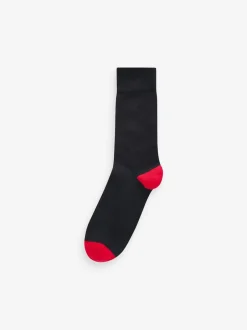 Next Bande noire - Lot de 12 - Chaussettes riches en coton pour homme Clearance