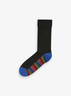 Next - Lot de 7 - Chaussettes riches en coton pour homme Bande noire Online