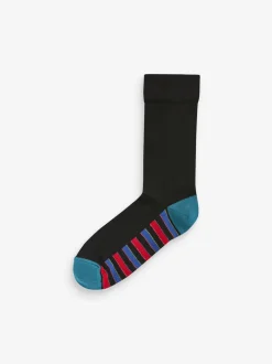 Next - Lot de 7 - Chaussettes riches en coton pour homme Bande noire Online
