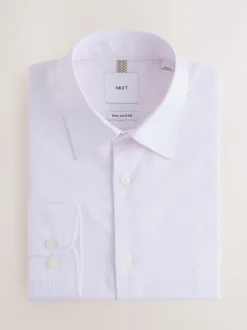 Next Bande rose - Chemise habillée à manches longues riche en coton Clearance