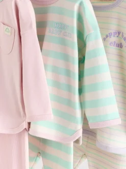 Next - Ensemble haut à manches longues et leggings 6 pièces (0mois-3ans) Bande rose Sale