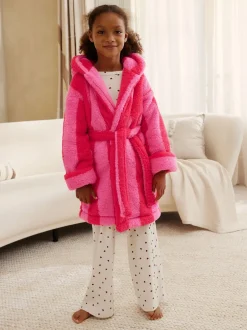 Next Bande rose/rouge - Robe de chambre en polaire Teddy (9mois-16ans) Best