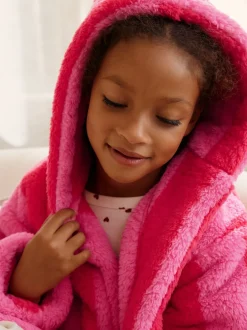Next Bande rose/rouge - Robe de chambre en polaire Teddy (9mois-16ans) Best