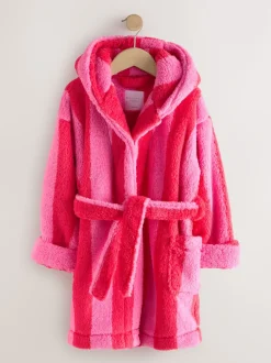Next Bande rose/rouge - Robe de chambre en polaire Teddy (9mois-16ans) Best