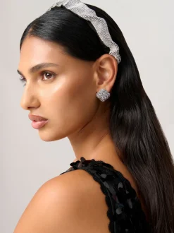 Aela Bandeau noir scintillant froncé Hot