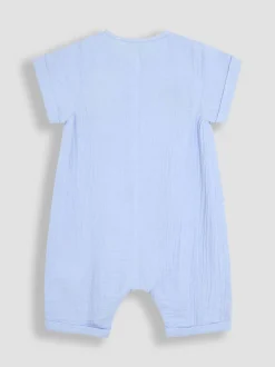 Jojo Maman Bébé Barboteuse Peter Rabbit™ en étamine boutonnée sur le devant 100% coton Sale