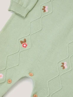 Monsoon Barboteuse nouveau-né brodée en maille torsadée Best