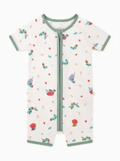 Mori Barboteuse zippée super douce à manches courtes New