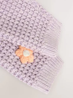 Next Bébé violet et abricot à fleurs - Cardigan brodé (0mths-2yrs) New