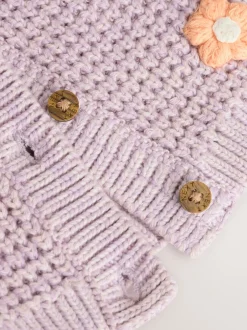 Next Bébé violet et abricot à fleurs - Cardigan brodé (0mths-2yrs) New