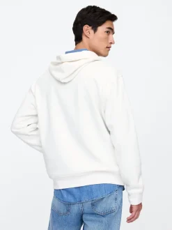 Gap - À enfiler - Sweat à capuche doublé en polaire avec logo Blanc Outlet