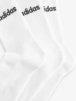 adidas - Linear Crew Cushioned Socks 3 Pack Blanc