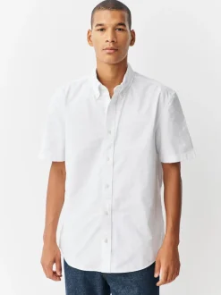 Next - Ajustement régulier - Chemise Oxford à manches courtes Blanc Outlet