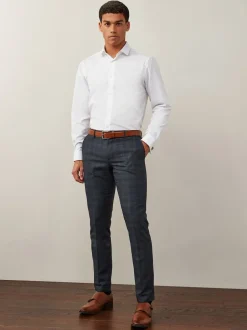 Next Blanc - Ajustement régulier - Chemise intelligente à double poignet facile d’entretien Outlet