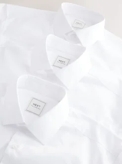 Next Blanc - Ajustement régulier - Lot de 3 chemises élégantes faciles d’entretien à manchette simple Sale