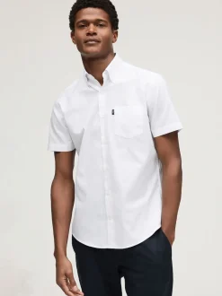 Next Blanc - Ajustement régulier - Chemise Oxford à manches courtes Easy Iron Button Down Best