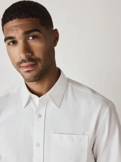 Next - Ajustement régulier - Chemise Oxford à manches longues Blanc Sale