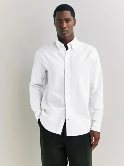Next - Ajustement régulier - Chemise Oxford à manches longues Blanc