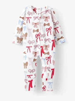 Cotton On Blanc - Barboteuse zippée en coton à manches longues Outlet