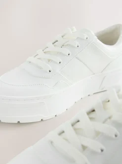 Next Blanc - Baskets à lacets épaisses Cleat Sale