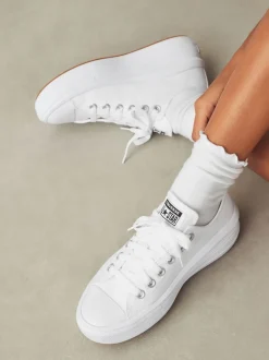 Converse Blanc - Baskets à plateforme All Star Move Chuck Ox New